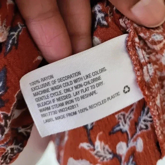 Knox Rose Floral Paisley Print Boho Short Sleeve Dress(XS) - Picture 9 of 10